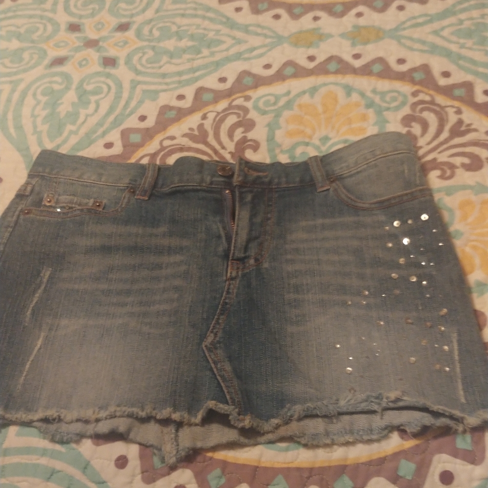 Jean skirt with sparkle size med